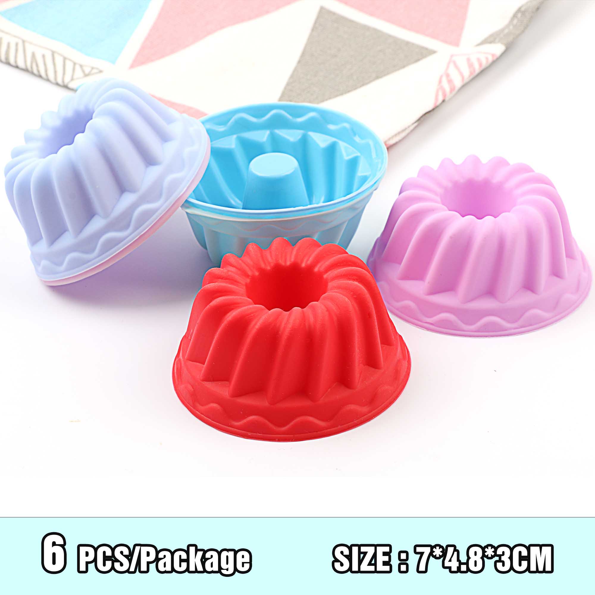 Silicone Mold Heart Cupcake 6pcs Nonstick and Heat Resistant Reusable ...